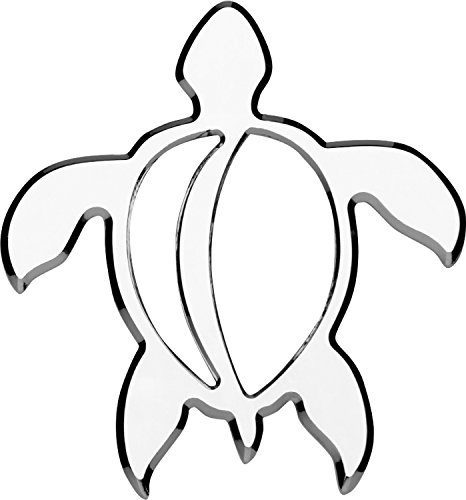 Cruiser Accessories 83013 Turtle 3D-Cals Raised Adhesive Decal, Chrome