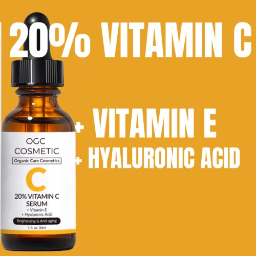 Vitamin C Serum For Face Ogc Cosmetics – Anti Aging Face Serum With Vitamin C, Hyaluronic Acid, Vitamin E – Brightening Serum For Dark Spots, Even Skin Tone, Eye Area, 1 Fl Oz / 30Ml #TOP2