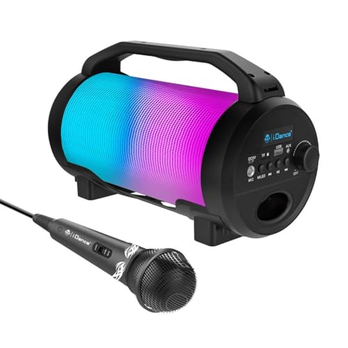 iDance Cyclone 400 Enceinte Portable avec karaoké (Bluetooth, MP3, USB, Radio FM, système d'éclairage de fête)