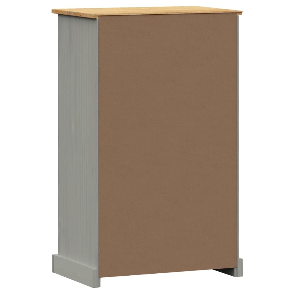 Schuhschrank, Massivholz, Kiefer, 60 x 35 x 96 cm | Metallgriffe, Reinigung mit feuchtem Tuch, Wandbefestigung inklusive, Staubrückung