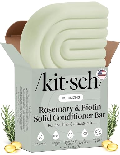 Kitsch Rosemary & Biotin Volumizing Hair Conditioner Bar for Hair Growth & Thickening – Hydrating...