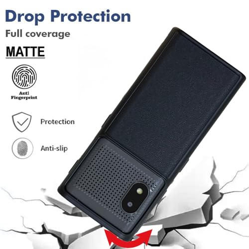 Image of ZAOMA Premium Leather Design TPU Back Cover Case Compatible for HMD 150 Music DS Model NO. : TA-1709 Keypad Mobile Feature Phone Rugged Case - Black