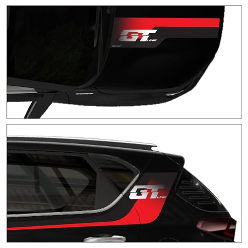 Image of GT Edition Car Graphics for Kia Sonet | Colour - Aurora Pearl Black | Size - 30.5 x 7 cm
