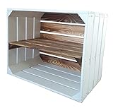 Caja de madera para fruta, vino, manzanas, decoración, color blanco, 50 x 40 x 30 cm