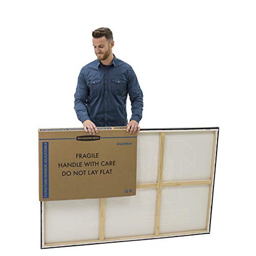 Image of Bankers Box SmoothMove Moving Boxes for Pictures and Mirrors Adjustable, 40 x 60 x 4 Inches, 3 Pack (7711401) | Protect TVs, mirrors, and framed art with rigid moving boxes sized for flat, fragile items.