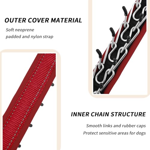 No Pull Martingale Dog Collar for Large Medium Small Dogs, Heavy Duty Nylon Reflective Adjustable Anti Pull Slip Collar with Buckle for Training Walking M Red by Anglevate - Image 2