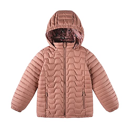 Qlz Girls Down Coat,Puffer Jacket,Double-Sided Wear，A Pink，9-10 Years. #TOP1