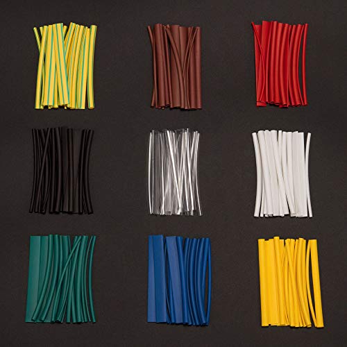 High Heat Shrink Tubing Tube - 2:1 Heat Shrink Ratio Flame Retardant 9 Color 6 Size 162 Pcs In Transparent Plastic Box (2019 New Packing Design) #TOP2
