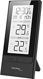 technoline WS9787 Temperaturstation – digitale Funkuhr mit Innen- & Außentemperaturanzeige, Datum & Wochentag, kabelloser Außensensor TX206, Tischaufstellung, einfache Bedienung, präzise Wetteranzeige