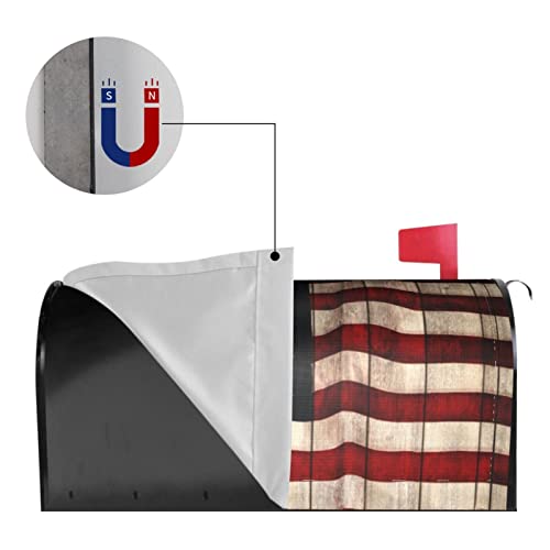 American Flag Patriotic Memorial Day 4Th July Vintage Wooden Board Mailbox Magnetic Post Mailbox Cover Garden Decor Outdoor Large 25.5" X 21" #TOP4