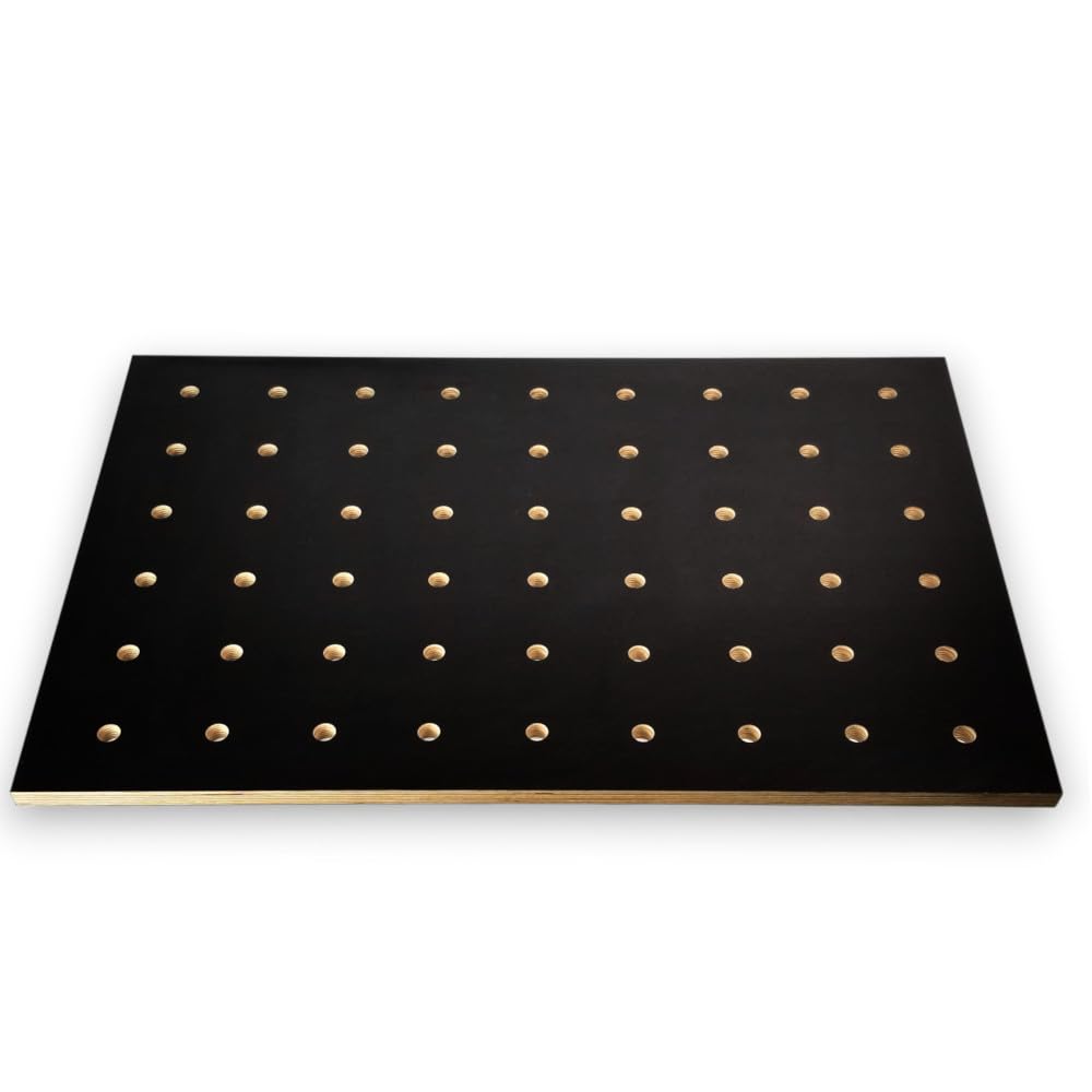 Encimera de carpintero 915 x 610 mm con agujeros de 20 mm y perfiles en T, superficie antideslizante laminada