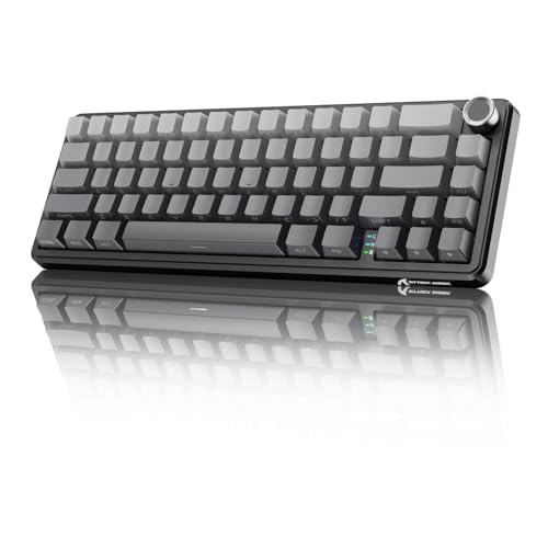 MAMBASNAKE X ATTACK SHARK X66 65% Draadloos Mechanisch Toetsenbord met Knop, Hot Swap RGB Gaming Toetsenbord 60 Procent, BT/2.4G/USB-C, Lineaire Schakelaar,Zijkant Bedrukte PBT Toetskap-Moonlit Night