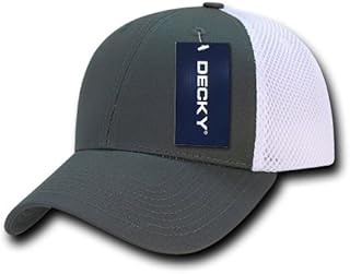DECKY 204-CHAWHT Low Crown Air Mesh Baseball Cap, Cha/What, Charcoal/White
