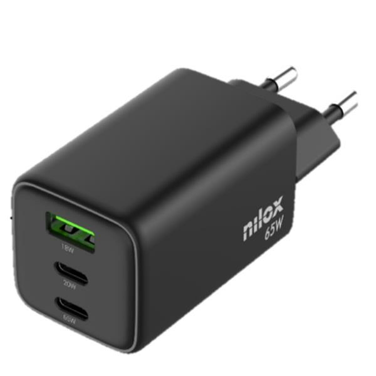 Nilox Ładowarka ścienna NXGANUSBC65 czarna - Marka EAN: 8431775035652