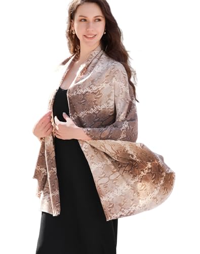 Wander Agio Womens Leopard Print Pashmina Shawl Jacquard Wraps Evening Wrap Long Spring Summer Scarf Fall Classic Shawls