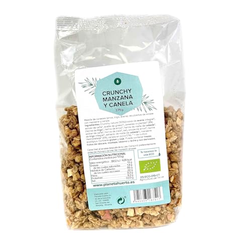 PLANETA HUERTO | Muesli Crunchy de Manzana y Canela ECO 375g - Desayuno Saludable y Ecológico