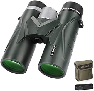 USCAML 10x42 Compact Binoculars for Adults and Kids, High Powered Binocular with BAK4 Prism FMC Lens Great for Bird Watching Hunting Concerts & Outdoor Sports-Army green