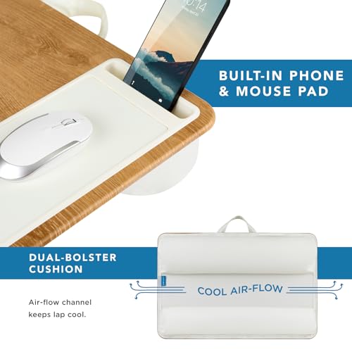 image for LAPGEAR Home Office Pro Lap Desk with Wrist Rest, Mouse Pad, and Phone