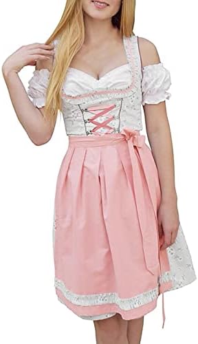 Generisch Women's Dress Beer Festival Sex Floral Print with Apron and  Blouse Cosplay Set Glitter Foam Star Retro Halloween Cosplay Prom Dress  Women Sexy Vintage Party, pink, XL : Amazon.ie: Fashion