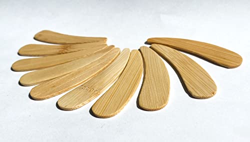 Lot de 10 spatules à crème en bambou - Spatules pour crème, masque, gel nettoyant - Réutilisables - Mini spatule cosmétique - Outil de maquillage