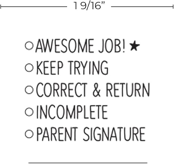 Teacher Checkbox Stamp / 2000 Plus Self Inking Student Work Stamper / 1 9/16 Black Imprint/Homework and Worksheet Checklist Stamp