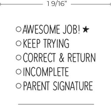 Teacher Checkbox Stamp / 2000 Plus Self Inking Student Work Stamper / 1 9/16 Black Imprint/Homework and Worksheet Checklist Stamp