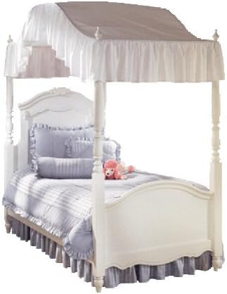 Twin Size Ruffled White Canopy Top 200 Thread Count- Flat or Arch Style Canopy Made In The USA
