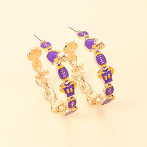 Football Earrings for Women Helmet Jersey Hoop Earrings Game Day Earrings Football Sport Team Hoop Earrings Red Blue Spirit Field Day Accessories Outfits Football Mom Gifts3