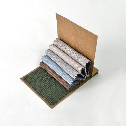 CURTARRA Desert Faux Linen Curtain Fabric Sample Book, 6 Colors