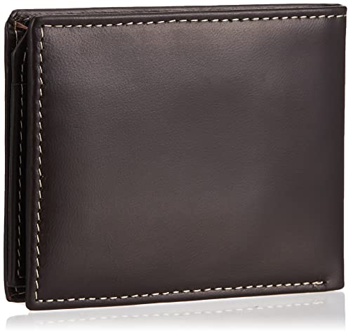 Timberland Men's Leather Wallet With Attached Flip Pocket, Brown (Cloudy), One Size #TOP1