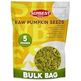 Sunbest Natural Raw Pumpkin Seeds, 5 lbs – Unsalted & Shelled – Bulk Bag, Whole Pepitas, Pumpkin Seeds to...