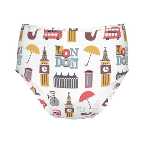 Cartoon British Icon Girls' Underwear Soft Cotton Little Girls Panties Comfort Briefs