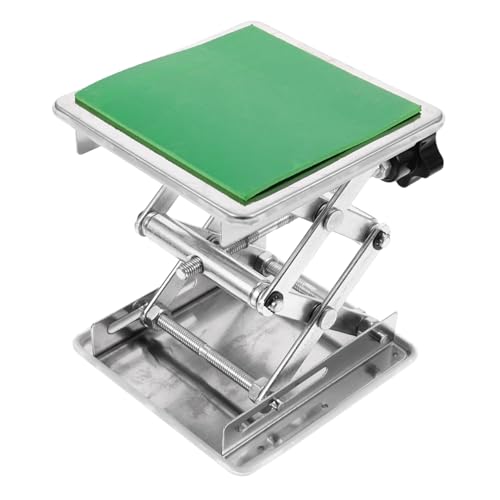 GETAJGHSD 高さ調節可能な実験室用昇降台スタンド 耐久性のステンレス製 手動操作で安定した持ち上げプラットフォーム 研究用リフトテーブル