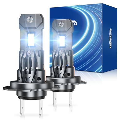 Marsauto H7 Light Bulbs, 30000LM 800% Brighter Bulbs, Real Mini Size 6000K Cool White IP68 Waterproof, Plug and Play