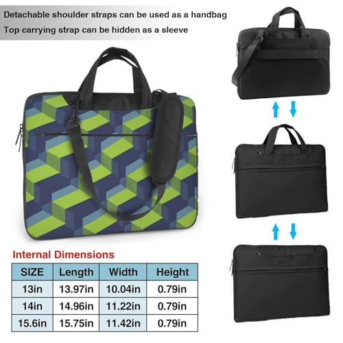 Maletín para laptop impermeable 14 pulgadas verde miniatura 3