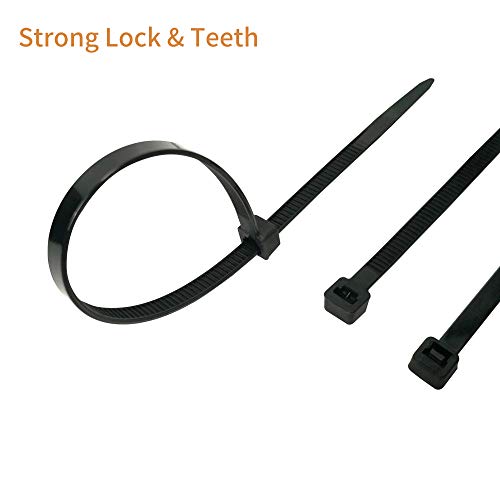 Dekun 8 Inch Cable Zip Ties 1000 Pcs, 40 Lb Strength Uv Resistant Nylon Wire Management Ties (8 Inch, Black, 1000 Pack) #TOP2