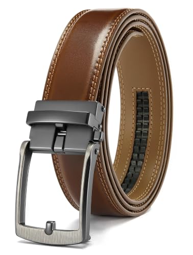 Image of CHAOREN Click Belt Men - 1 3 /8 inch Leather Ratchet Belt for Dress Casual