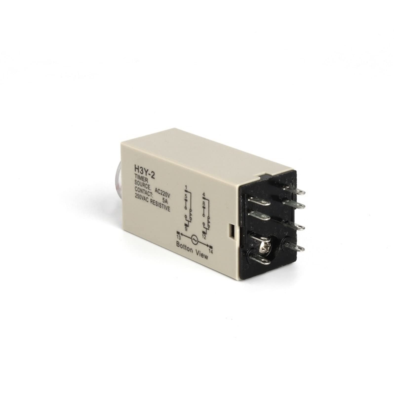 1 Set H3Y-2 AC220V Timer di Ritardo del relè di Tempo 5/10/30/60 Minuti/Secondi con Presa di Base 8PINS Manopola Rotante del relè di Tensione (Size : 0-60M)