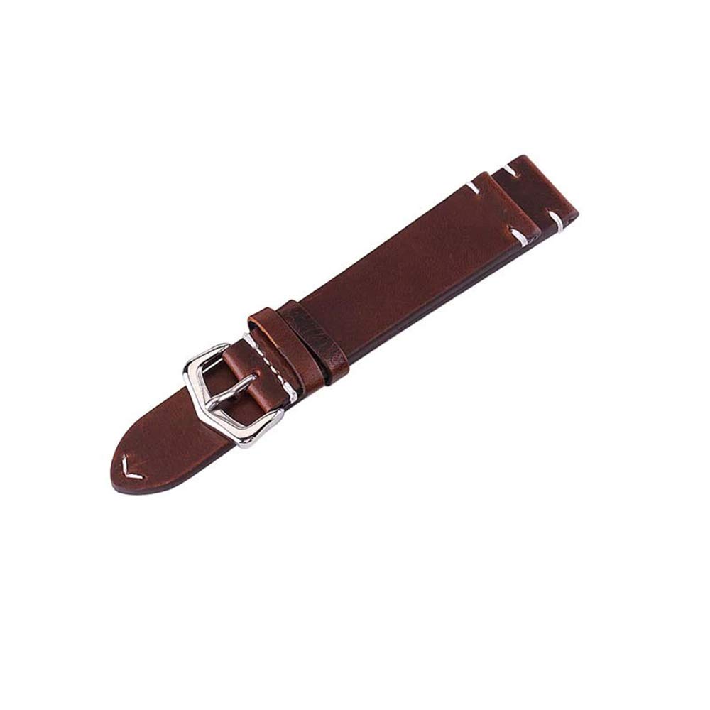 EwatchAccessories 22mm Dark Brown Genuine Leather Watch Band Strap with With Stitches (B08NYY5FNC) Amazon Price History, Amazon Price Tracker