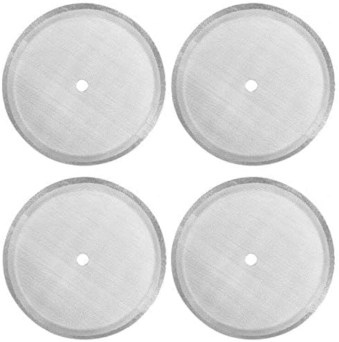 4PCS Cafetiere Filter Mesh - French Press Coffee Filter - Stainless Steel Replacement Screen - Reusable Filter Disc for 8 Cup Coffee Tea Makers - 10cm (Silver)