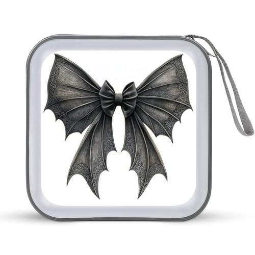 DuduYH Vintage Dark Coquette Bow CD Case DVD Storage Case Portable