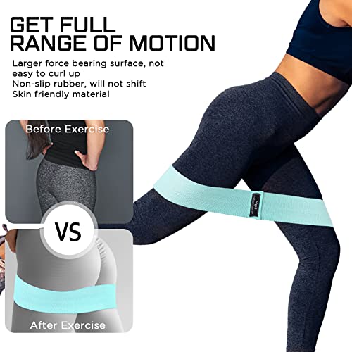 Image of 12 Pcs Fabric Resistance Bands for Working Out Non-Slip Booty Exercise Loop Bands for Women Men Glutes Hip Thigh Butt Yoga Pilates Fitness Gym, Light Medium Heavy