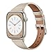 XCCYBTT Slim Leather Bands Compatible with Apple Watch Band 42mm 41mm 40mm 38mm, Genuine Leather Replacement Strap for iWatch Series 11/10/9/8/7/6/5/4/3/2/1 SE 3/2/1 Women, Starlight/Starlight