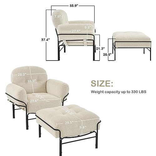Sillón Chenille Beige miniatura 3