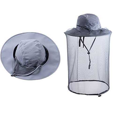 Head net hat Beekeeping Beekeeper bee Veil hat Hunting Netting mesh Hood Cap bee Keeper Catcher Halloween Costume Dark Grey