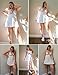 ADOME Women's Nightgowns Embroidered Sexy Lingerie Lace Full Slip Dress White Small