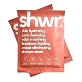 Shwr, Shower Sheet Body Wipes, Individually Wrapped, Extra Large 12'x12', Pack of 10, for Gym Bag or Day Pack