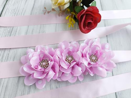 Flower Girl Sash Belt for Dresses Rhinestones Flower Sash Belt3