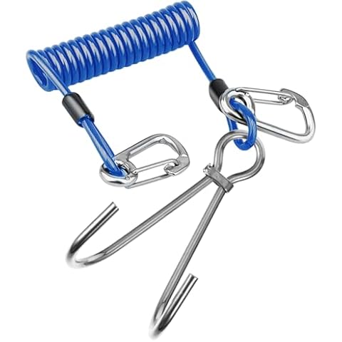 EEBBL Scuba Diving Reef, Scuba Diving Reef Stick, Anti-seawater Corrosion Double Scuba Diving Reef Hooks Scuba Diving, 316 Stainless Steel Reef Cord Hook, Blue Cover