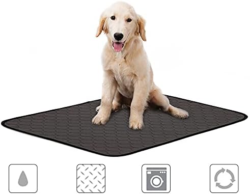 Non-Slip Washable Dog pet Pee Pads,(2-Pack) Leak-Proof 4-Layer,Waterproof Puppy Pee Pads,Puppy Potty Training Pads (39.37" x 26.38"/L, Gray)